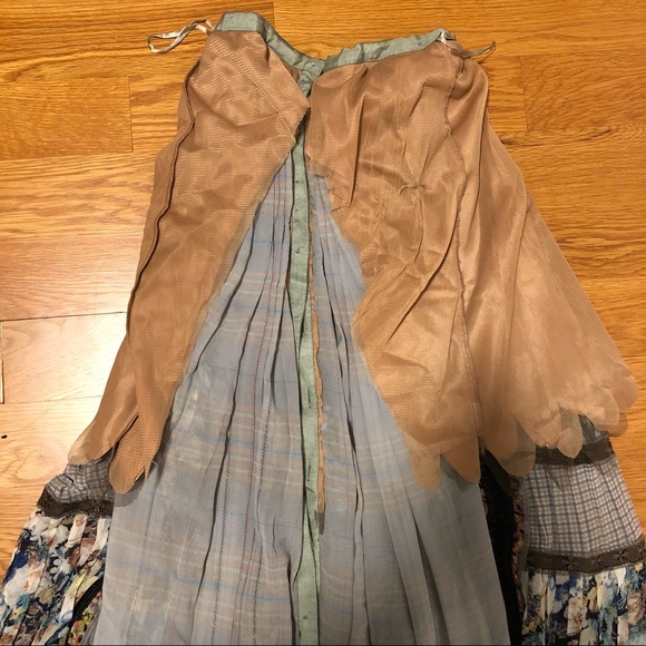 Byron Lars Long Chiffon Prairie Plaid Watercolor Laser Cut Maxi Skirt Tall 2 - Picture 6 of 6